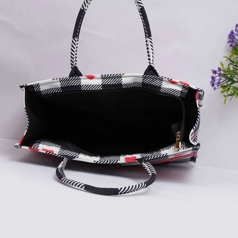 Customized Christmas Hearts Printed Box Tote Bag